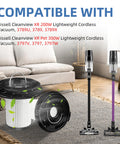 4 Pack Pleated Vacuum Filters For CleanView XR Pet 300W And XR 200W Cordless Vacuums Replacement shown with compatible models and couch