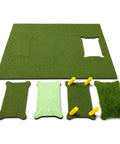 5 Ft By 4 Ft Pro Golf Practice Mat With 5 Interchangeable Inserts For At Home Swing Practice Like A Pro displayed with turf sections