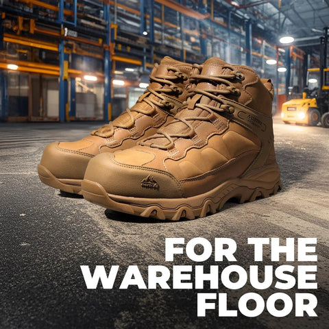 Men's Waterproof Steel Toe Work Boots With Slip Resistant Outsole For Industrial Jobs Paladin Steel Toe Durable Construction