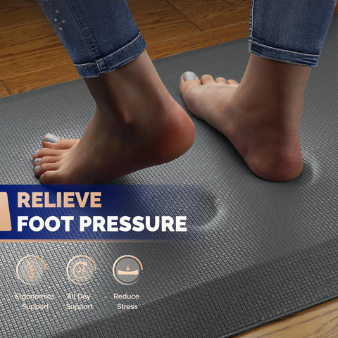 Ultra Thick Anti Fatigue Standing Desk Mat For Home And Office 0.9 Inch Thick Ergonomic Memory Foam Cushion All Day Comfort For Your Feet Knees Back 20 X 39 Inches Gray