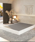Heavy Duty Steel Box Spring For Queen Bed Base With Durable Cover And Quick No Sweat Setup Providing Rock Solid Mattress Support To Keep Your Bed Looking Sharp For Years in a modern bedroom setting.