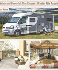 Portable Twin Tub Washing Machine Featuring A 28 Lb Washer And Spin Dryer Combo For Straight Up No Sweat Laundry Simultaneous Wash And Spin Cycle Compact Design For Busy Households in a motor home, balcony, and homestay settings.