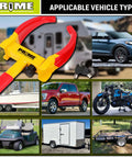 Heavy Duty Trailer Wheel Lock Clamp With 9 Adjustable Positions Universal Wheel Security Lock for vehicles, keys included