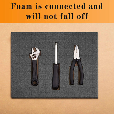 Tools in 8-Piece Pick And Pluck Foam Insert Set For Board Game Boxes And Storage Drawers, Two Thickness Options, Black Foam