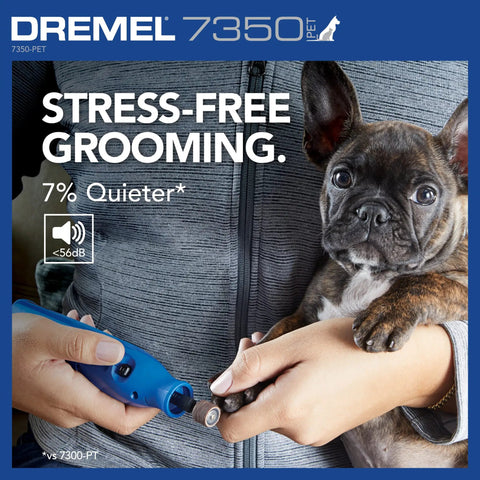 Low Key Quiet Pet Nail Grinder For Dogs And Cats Easy Peasy Paw Trimmer Top Tier Home Grooming Tool, being used on a small dog.