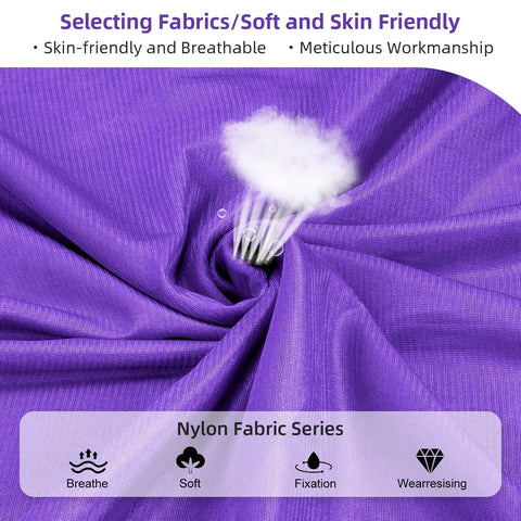 Purple nylon fabric detail for Kids Sensory Swing For Indoor And Outdoor Use Elastic Soft Fabric Therapy Swing For Autism ADHD And Asperger