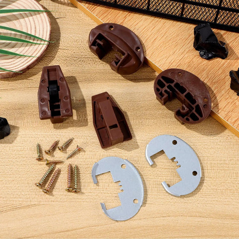 10-Set Drawer Slide Repair Kit With Roller Tracks For Smooth No-Fuss Gliding In Furniture And Kitchen Cabinets shown in parts