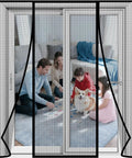 Heavy Duty PET Magnetic Screen Door With Double Door Closure For Sliding And Patio Doors, installed on 72x80 frame
