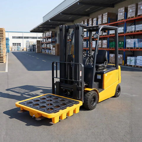 Industrial Grade One Drum Spill Containment Pallet With Heavy Duty Grating And Ten Five Gallon Sump To Trap Drips Ensure No Sweat Cleanup And Handle Loads Without A Problem
