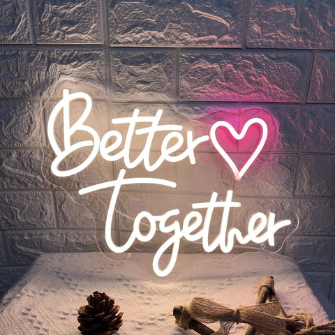 Neon Sign For Wedding Wall Decor LED Light Sign USB Operated Aesthetic Room Decor For Bedroom And Home Office Vibe Lit Gift