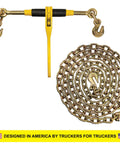 Heavy Duty 5/16 Inch Chain Load Binder Tie Down Kit With 5400 Lbs Working Limit includes sturdy chain and binder tool.
