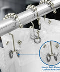 Double Glide Shower Curtain Hooks Set Of 12 Stainless Steel Rust Proof Nickel Finish
