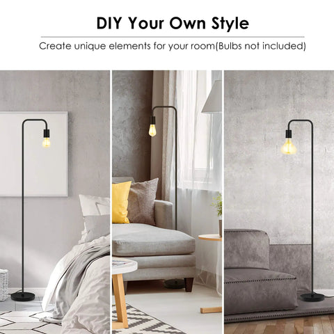 Industrial 63 Inch Metal Floor Lamp With E26 Socket On Off Footswitch ETL Listed Modern Minimalist Vintage Mid Century Vibe For Living Room Or Bedroom