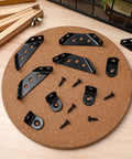 Stainless Steel Shelf Brackets With Mounting Screws Heavy Duty Corner Braces For Furniture Reinforcement Black Finish