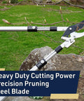 Double Ratcheting Bypass Loppers For Beefy Tree Trimming with extendable handles shown cutting a branch outdoors
