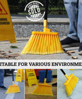 Heavy Duty Replacement Angle Broom Head With Flagged Stiff Bristles Sweep Up Grime And Dust Slick In Tight Corners And Crevices 13 Inch Wide Cleaning Path Built Tough For Quick Cleanup on outdoor surface.