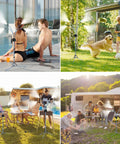 Adjustable Height Standing Misting System For Outdoor Patio Cooling Ranging 2.6 To 5.3 Feet Portable Water Mister in various settings