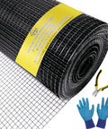 Hella Durable Black Pvc Coated Quarter Inch Hardware Cloth 48 X 100 Feet Chicken Wire Mesh roll unrolled with gloves and cutters