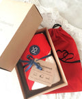 Organic Cotton EMF Protection Baby Blanket With Silver Shielding 5G Blocking Belly Shield packaging with red and brown boxes