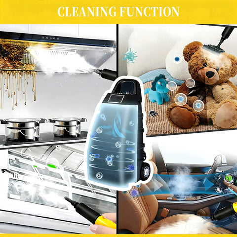 High Power 3000w Steam Cleaner With Continuous Vapor And Triple Safety System for effective cleaning of kitchen, toys, and cars.