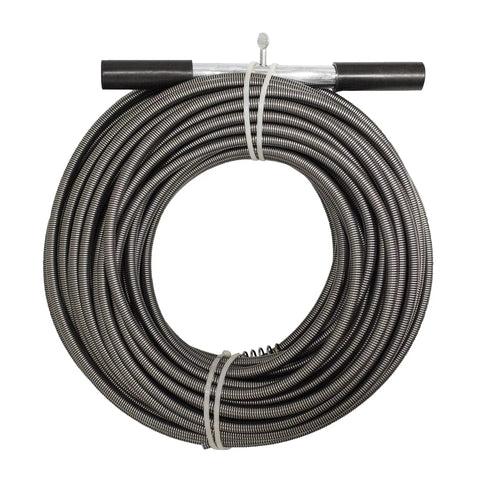 Coiled Easy Twist Drain Auger For Clogs Flexible 50 Ft Cable Half Inch Diameter Plumbing Tool with handle bar