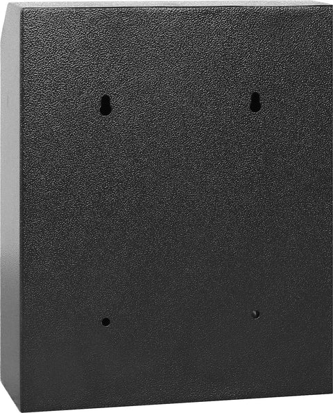 Back view of wall mounted mailbox drop safe and suggestion box with one way depository slot keyed lock ideal for small businesses.