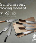 Assorted Shun knives on wooden board, promoting Premier 3 Inch Vegetable Knife With VG MAX Core And Damascus Stainless Steel Cladding Pakkawood Handle For Peeling And Coring A Small Tool For Precise Cutting In The Kitchen