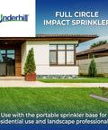 Brass Impact Sprinkler Head For Yard And Garden Full Circle Coverage Up To Fifty Seven Feet Heavy Duty Metal Irrigation Sprayer