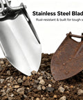 Ultra Portable Folding Shovel For Camping And Garden Tasks Mini Trowel stainless steel blade comparison on soil