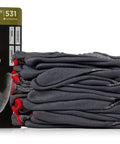 Cut Resistant Industrial Gloves With Nylon Spandex And Foam Nitrile Palm For Fabrication And Automotive Work Featuring 18 Gauge Protection For Durable Fit And Dexterity Lightweight And Flexible For Long Shifts Large Grey 12 Pairs stacked beside packaging