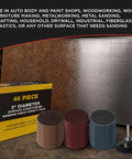 46 Piece 3 Inch Sanding Discs Variety Pack With Coarse Medium Fine Grits Quick Change Backing Pad One Quarter Inch Drill Adapter