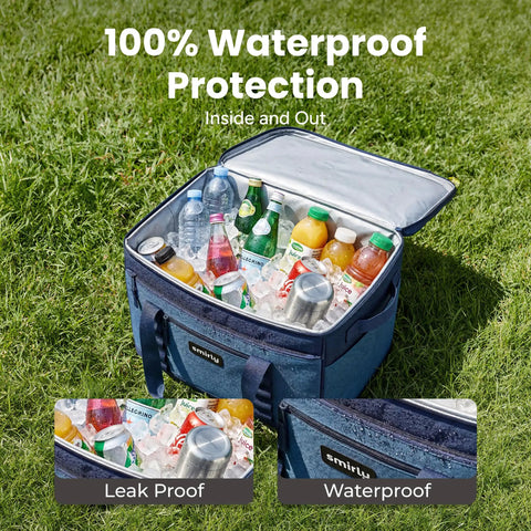 Heavy Duty Insulated Cooler Bag Holds 48 Cans Slap It On The Trunk with drinks and ice, leakproof, waterproof material.