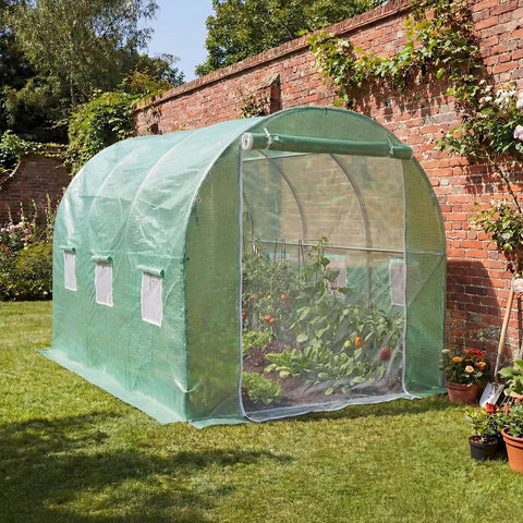 Replacement Greenhouse Cover For 10 Foot By 7 Foot By 7 Foot Large Walk In Tunnel Outdoor Plant Growing Greenhouse Spare Parts Cover Durable Waterproof UV Resistant PE Shield For Seasonal Use