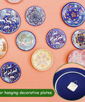 60 Piece Adhesive Plate Hangers No Nail Invisible Sticky Hooks Wall Round And Square Self Adhesive Frame Holders for Plates