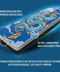 Beefy Dragon Boat Carbon Fiber Racing Paddle With Clamp Adjustable Shaft detailed blade design with blue dragon artwork