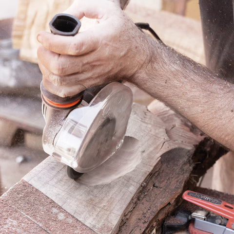 Industrial Woodcarver Carbide Wood Carving Disc For Angle Grinder 100 Millimeter Pro Grade Beast Hard And Soft Wood Shaping Tool in Use