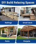 20 Pack 4x4 Post Base With 1 Inch Standoff, Deck Post Anchor Kit For Fence, Handrail, Railing, Pergola Brackets, shown in use