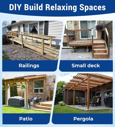 20 Pack 4x4 Post Base With 1 Inch Standoff, Deck Post Anchor Kit For Fence, Handrail, Railing, Pergola Brackets, shown in use
