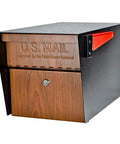 Wood Grain Curbside Locking Mailbox Built Tough Steel USPS Approved Anti Identity Theft Security 14 To 16 Gauge Welded