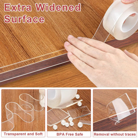 Rock Solid Clear Corner Protectors For Baby Proofing Hella Tough Soft Edge Guards application of transparent tape on wooden surface