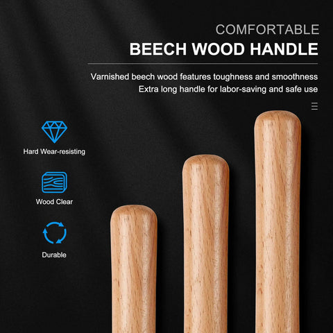 HAUTMEC 8-piece wood turning chisel set with beech wood handles; three chisels visible