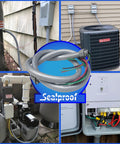 Power Whip Wiring Kit For AC Hookup Half Inch Flexible Nonmetallic Liquid Tight Conduit with various outdoor AC unit installations