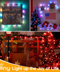 Lit 30Ft Outdoor String Lights RGBW With 30 Edison LEDs Waterproof in festive indoor holiday settings with colorful decor