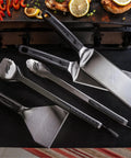 Griddle Tool Kit For Outdoor And Indoor Grillin Grilling Heat Resistant Stainless Steel BBQ Utensils Including Two Long Spatulas