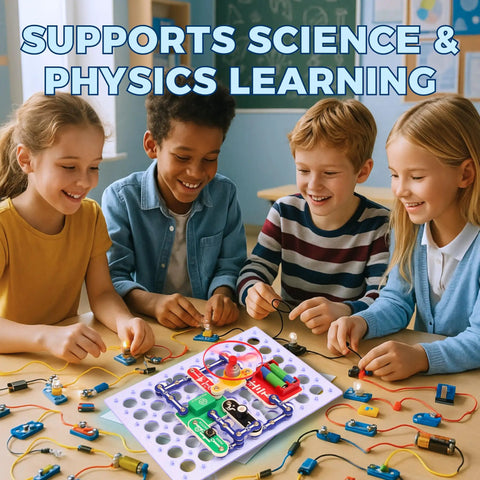 STEM Electronics Kit for Kids 8 Plus 300 Hands On Projects to Learn Circuits and Engineering Build Radios, Sensors, Fans, and More, 60 Parts, Full Color Manual, A Totally Cool Gift for Boys and Girls. kids building circuit board