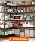 Heavy Duty Five Tier Storage Shelving Unit With Extra Wide 69.8 Inch Wire Rack Holds Up To 1600 Lbs Total Perfect For Garage Workshop Home Storage And Warehouse Organization, black wire shelves in kitchen pantry
