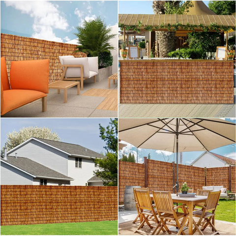 Reed Fence Roll Privacy Screen For Garden Balcony And Patio Outdoor Space Brown 4 Feet By 16.4 Feet around patios and backyards