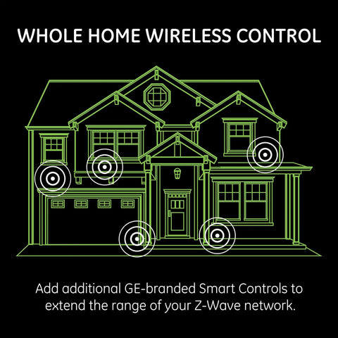 Whole home wireless control with GE-branded Smart Controls for Outdoor Plug In Smart Switch With Z Wave Plus Gen5