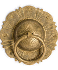 Front view of Brilliant Sun Brass Cabinet Pulls Set Of 2 4.5 Inch Wide Architectural Hardware with decorative design.