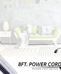 Living room setup with Power Strip With Surge Protection 3 Outlets And 8 Ft Braided Extension Cord, Flat Plug, Black Gray